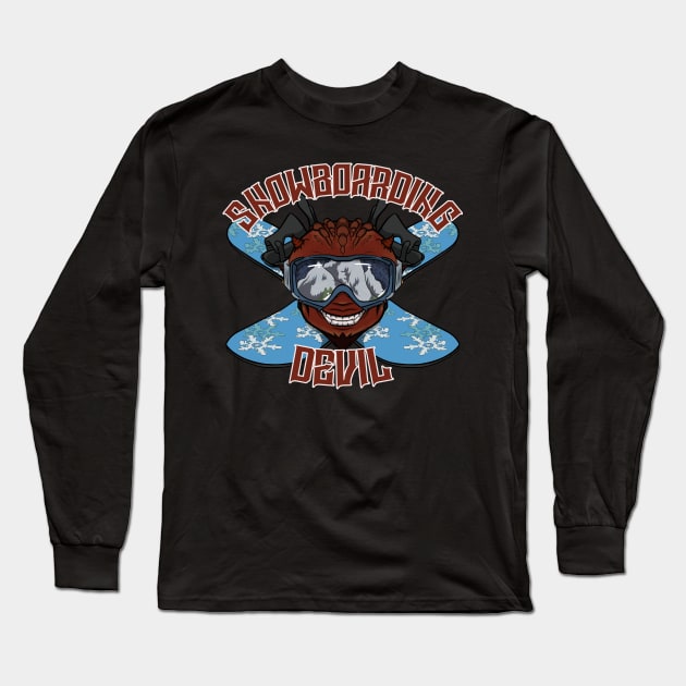 Snowboarding Devil Long Sleeve T-Shirt by RampArt